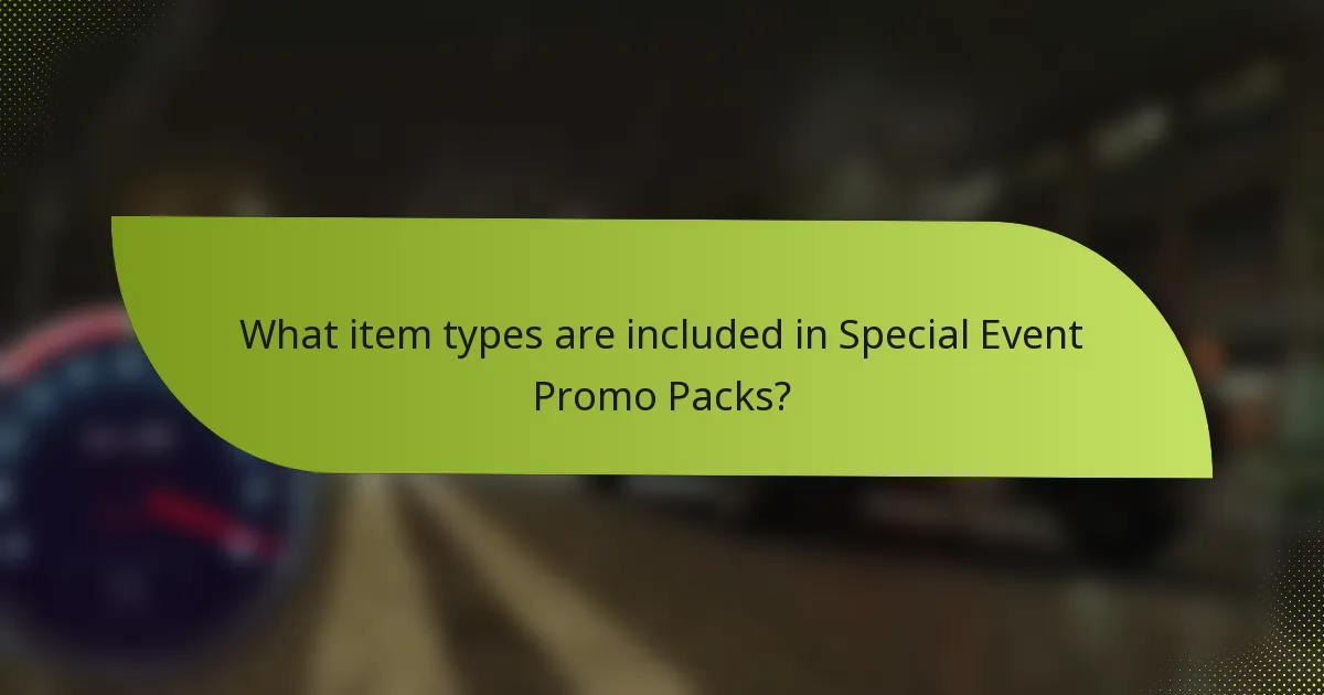 What item types are included in Special Event Promo Packs?